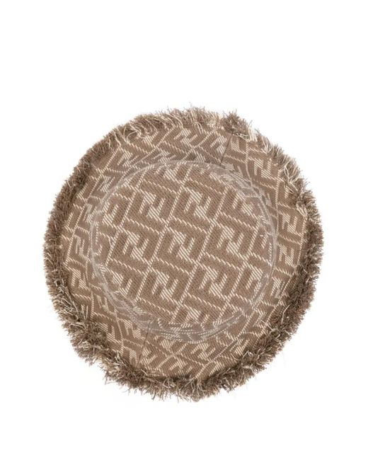 Fendi Brown Ff-Jacquard Bucket Hat
