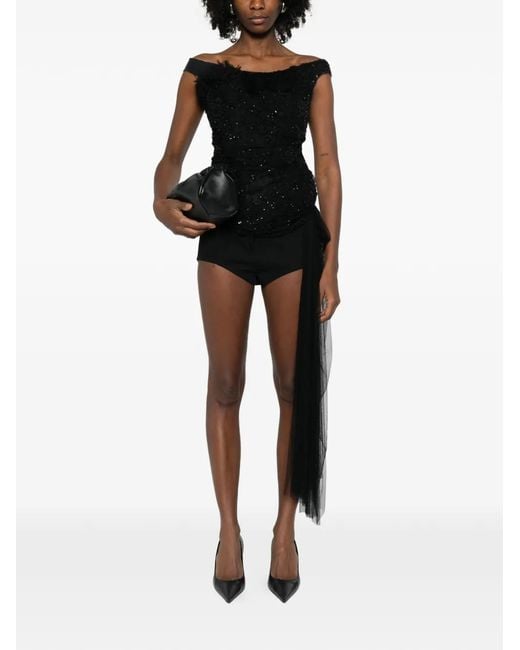 Marc Le Bihan Black Haut Brodé De Sequins