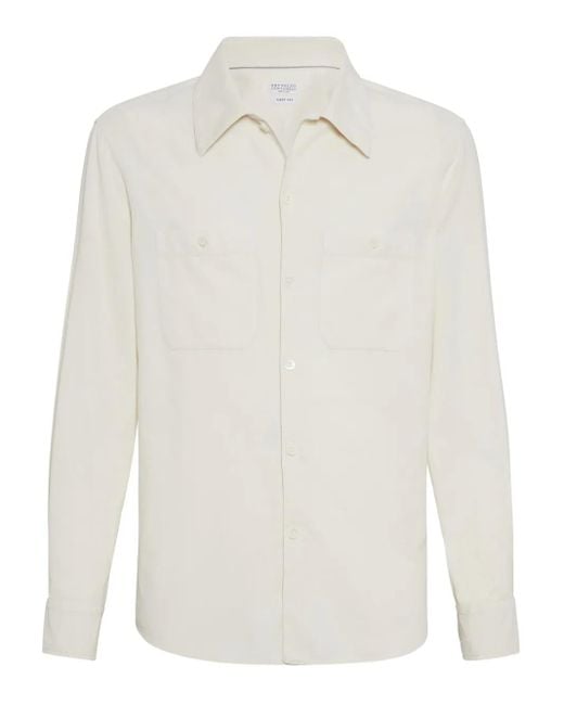 Brunello Cucinelli Hemd Mit Brusttasche in White für Herren
