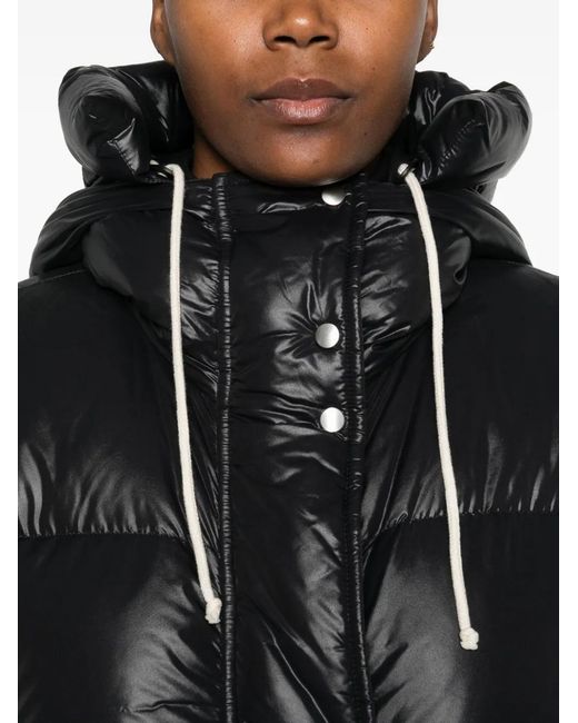 Jil Sander Black Hooded Puffer Coat