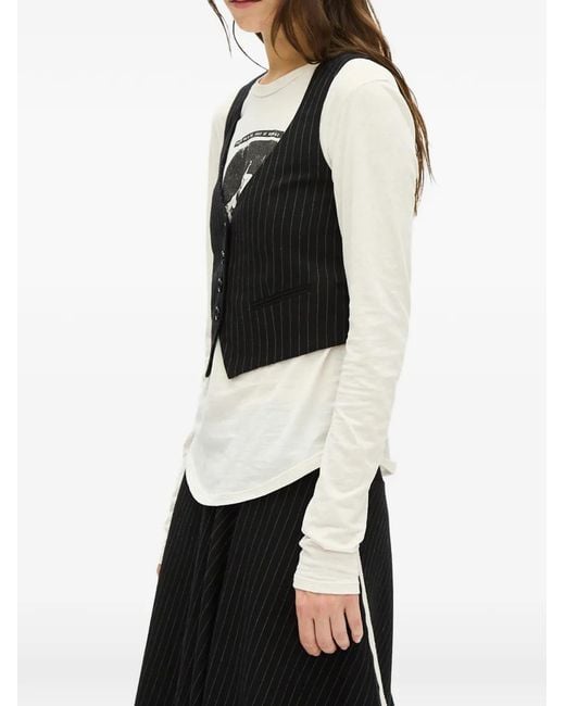 Ann Demeulemeester Black Button-Front Waistcoat