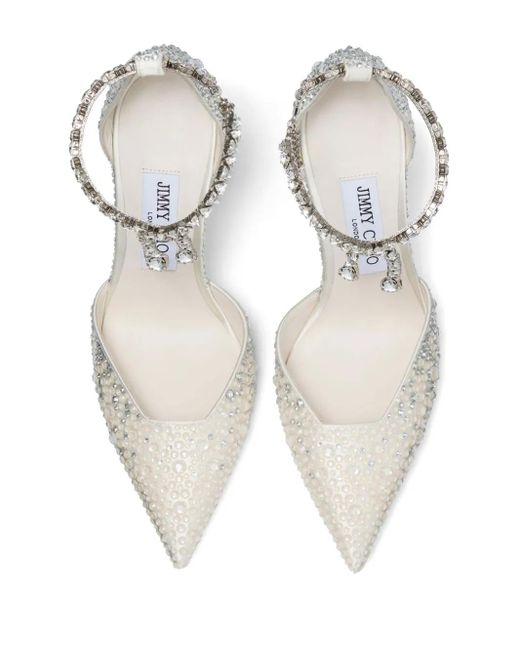Jimmy Choo Saeda 100mm パンプス White