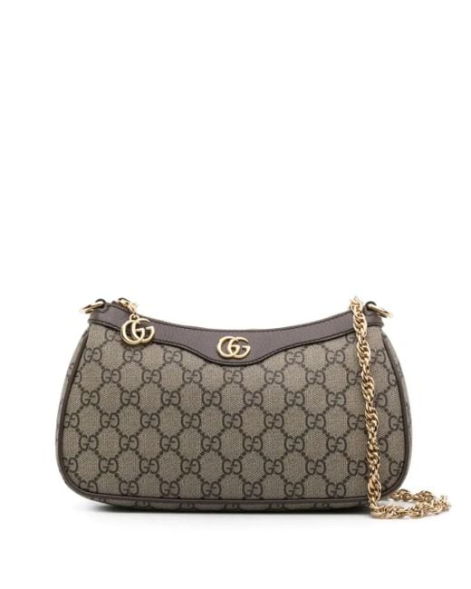 Gucci Gray Small Ophidia Gg-Supreme Chain Shoulder Bag