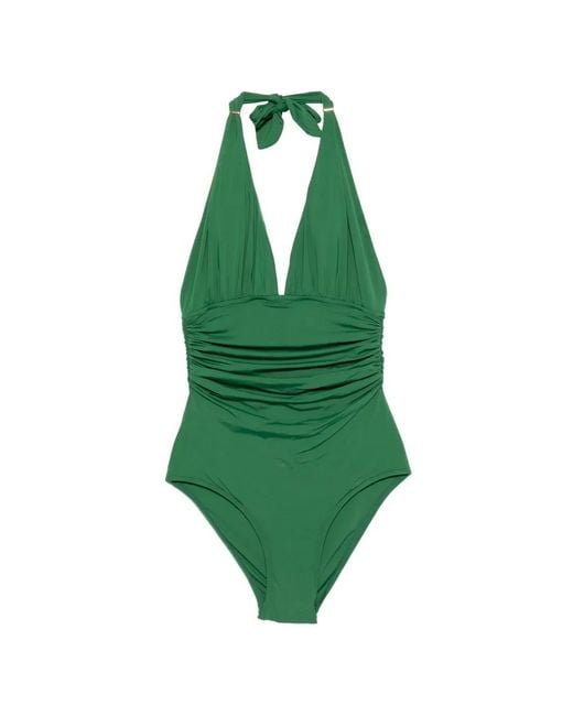 Lenny Niemeyer Green Draped-Detail Swimsuit