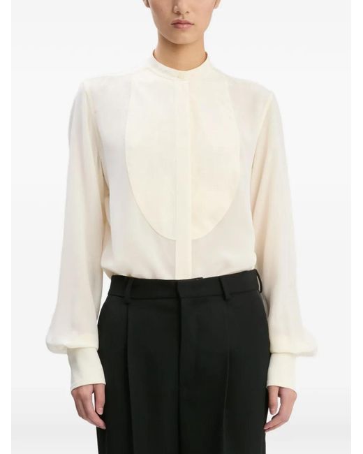 Victoria Beckham White Bib-Detail Shirt