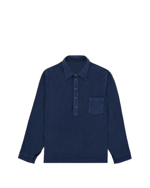 Fortela Blue Grayson Patch-Pocket Polo Shirt for men