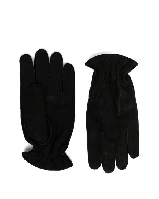 Visvim Black Leather Gloves for men