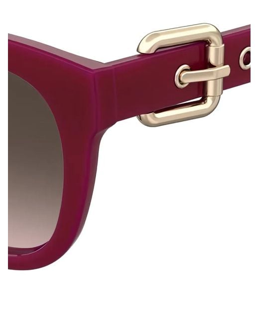 Moschino Purple Square-Buckle Sunglasses
