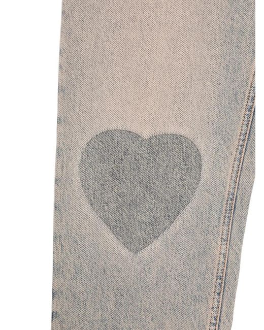 Moschino Gray Heart-Patch Jeans