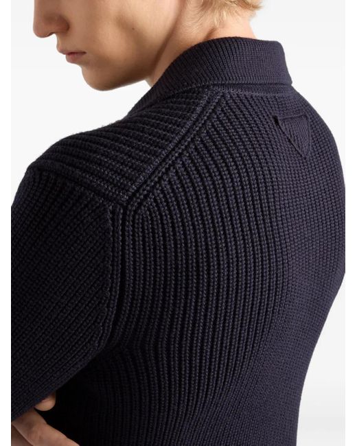 Prada Geribbeld Vest in het Blue voor heren