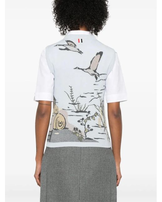 Thom Browne Seasonal Scenic カシミアベスト White