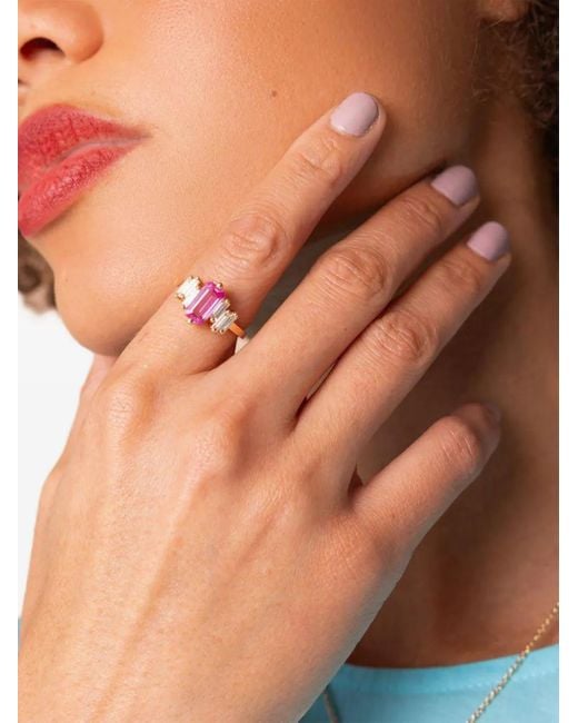 Suzanne Kalan Blue 18K Rose Sapphire And Diamond Ring