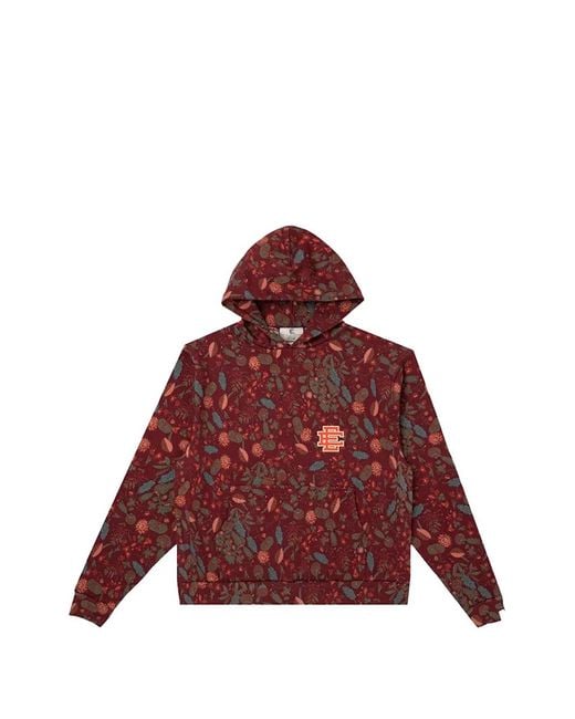 Eric Emanuel Red Floral-Print Hoodie for men