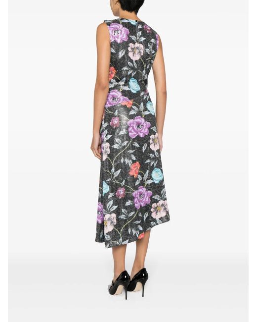 Puppets and Puppets White Mother Floral Sequin Midi Dress
