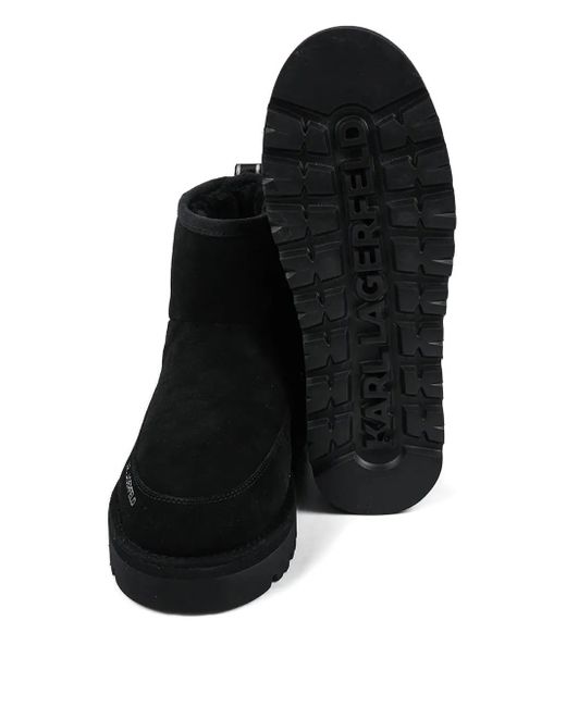 Karl Lagerfeld Black Logo-Print Boots for men