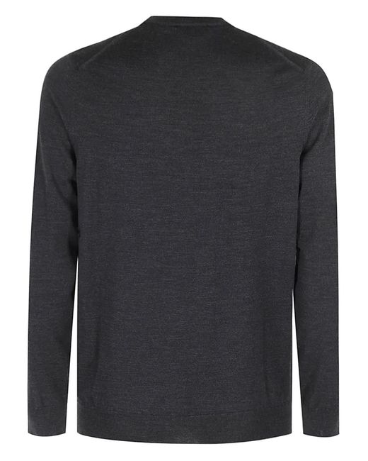 Zanone Black Wool Sweater for men