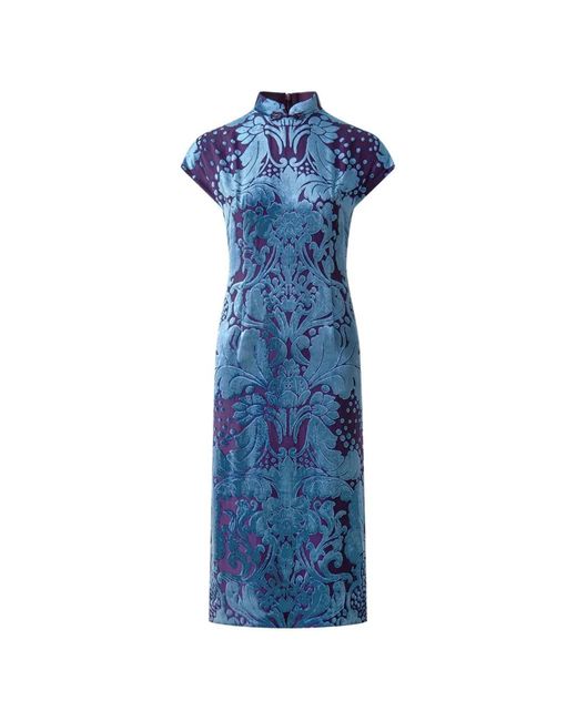 Shanghai Tang Blue Tang Qipao Dress