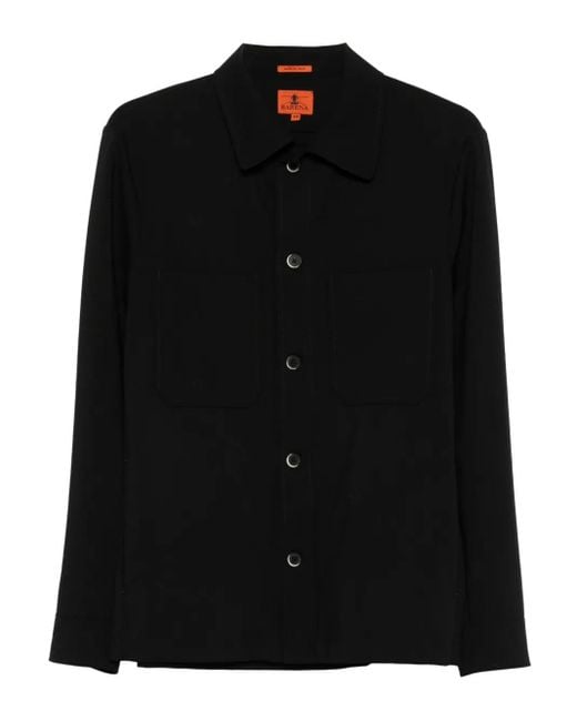 メンズ Barena ボタン シャツ Black
