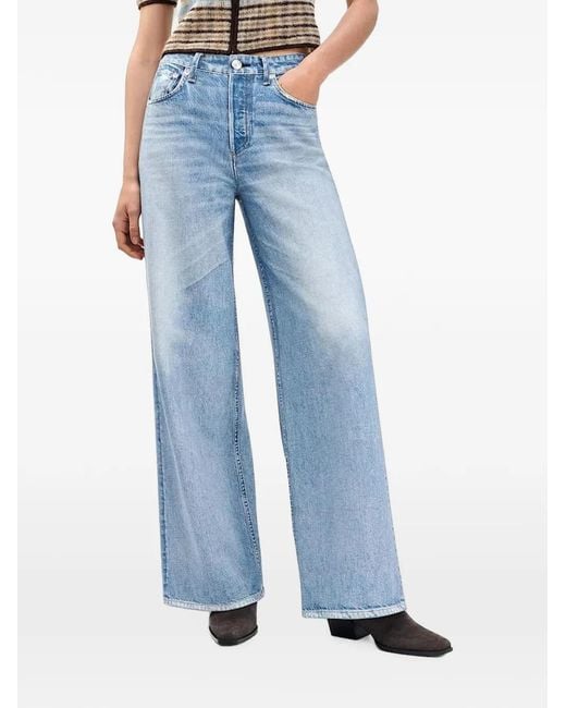 Rag & Bone Blue Miramar Wide-Leg Jeans