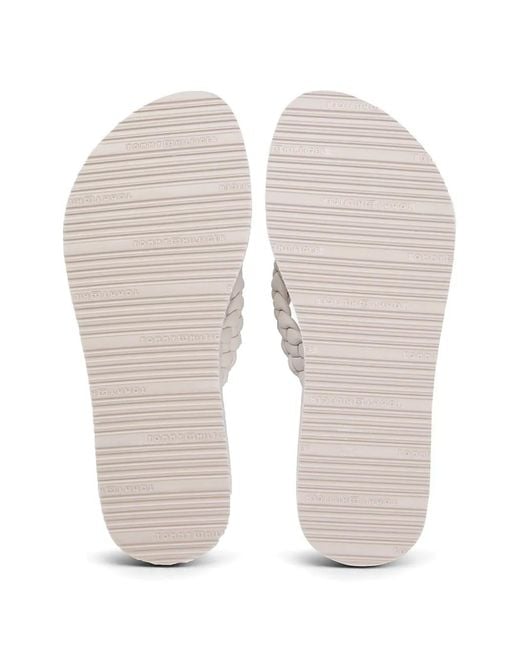 Tommy Hilfiger White Braided Platform Sandals