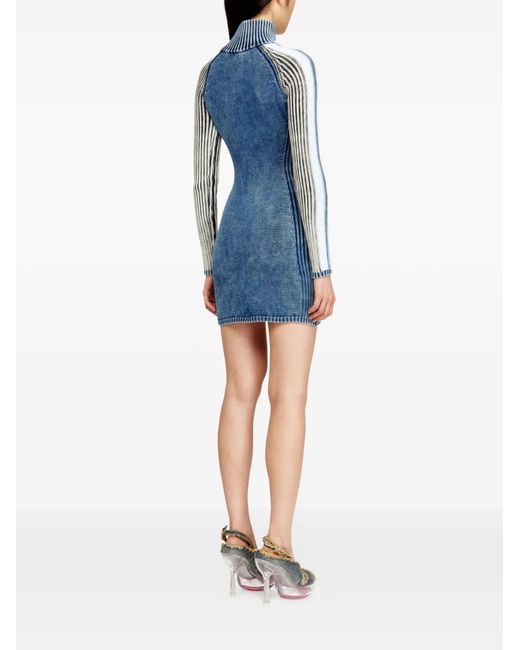 DIESEL Blue Faded Wash Knitted Dress