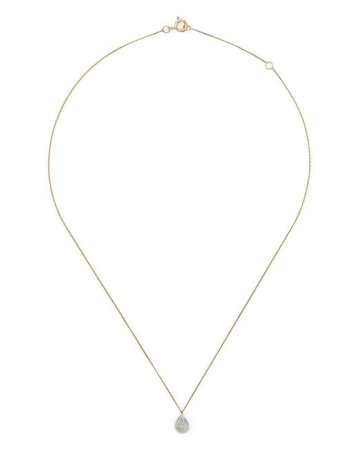Pascale Monvoisin White 9Kt Orso Diamond And Aquamarine Necklace