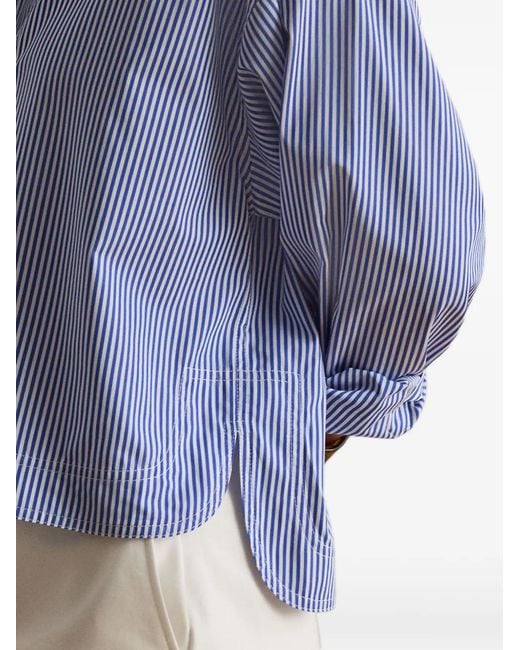 Ralph Lauren Blue Striped Cropped Shirt
