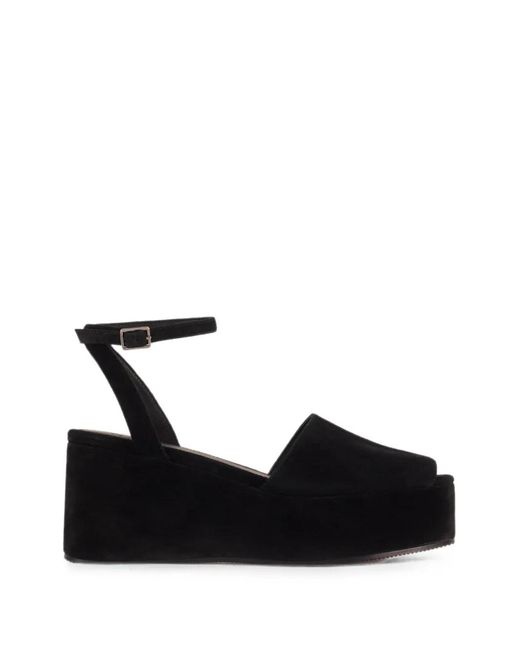 12 STOREEZ Black Fonda Platform Sandals