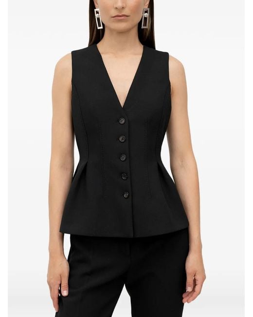 Chaleco Con Dobladillo Peplum HUGO de color Black