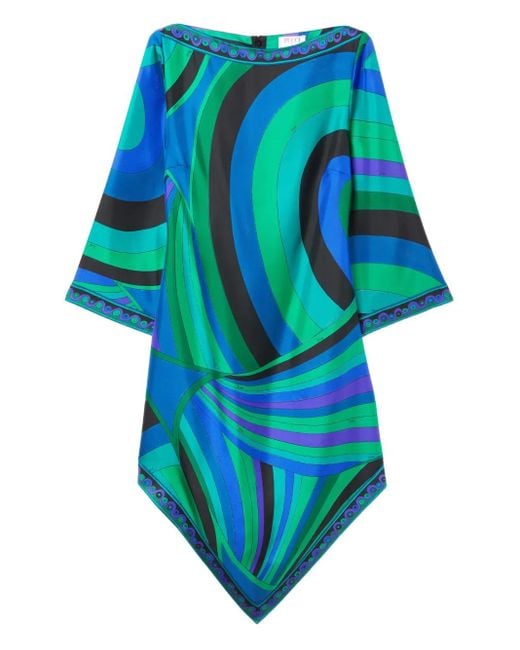 Vestido estilo túnica con estampado abstracto Emilio Pucci de color Blue