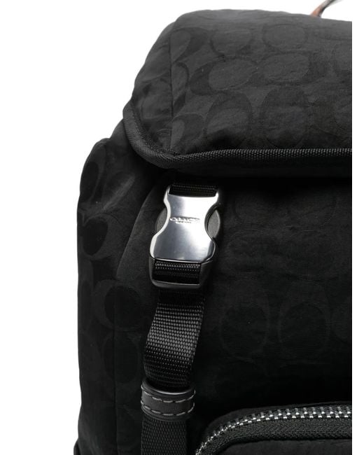 COACH Black Patterned Backpack
