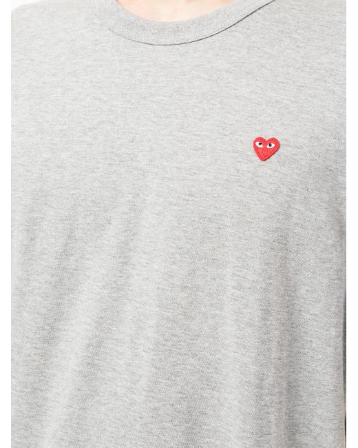 T-Shirt À Broderies COMME DES GARÇONS PLAY pour homme en coloris Gray