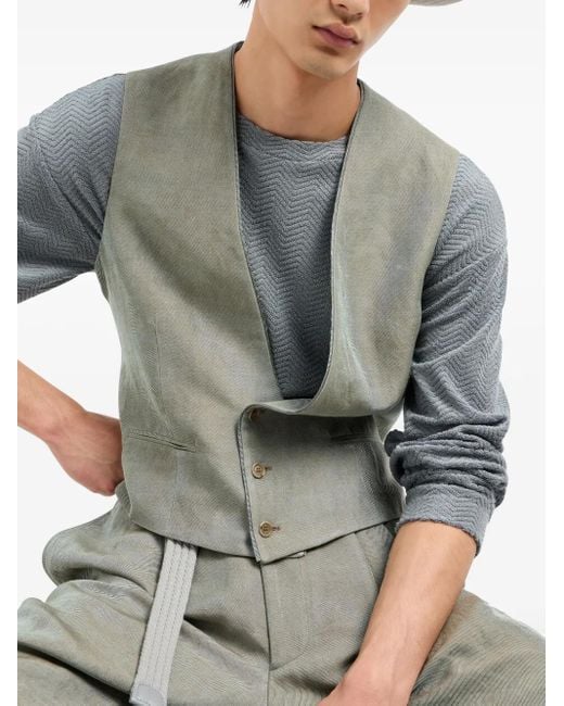 Maglione Con Ricamo A Zigzag di Giorgio Armani in Blue da Uomo