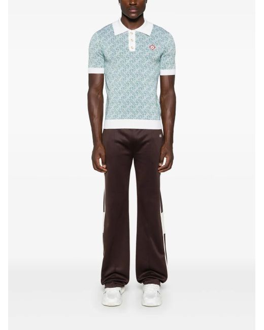 Casablanca Blue Jacquard Polo For for men
