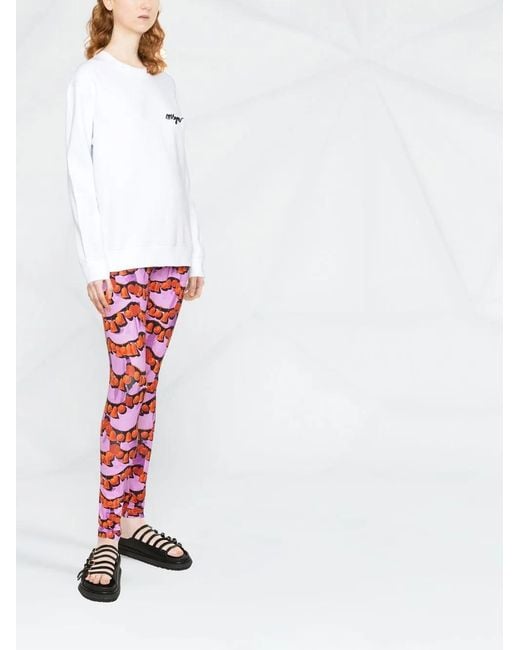 MSGM White Embroidered Logo Sweatshirt