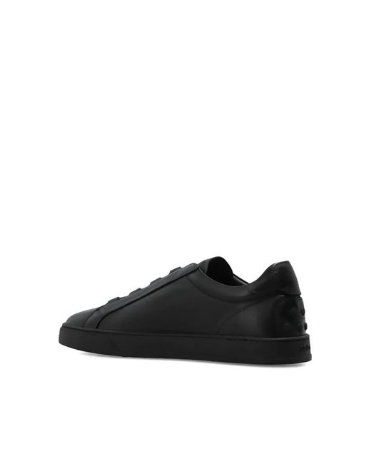 Tod's Black Printed-Logo Leather Sneakers for men