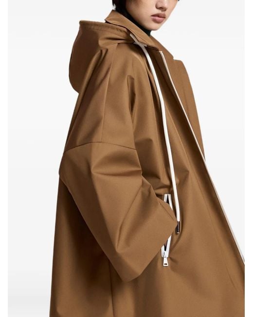 Essentiel Antwerp Brown Krimson Water-Repellent Hooded Coat