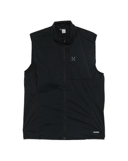 Haglöfs Black Logo-Print Zip-Up Jacket for men