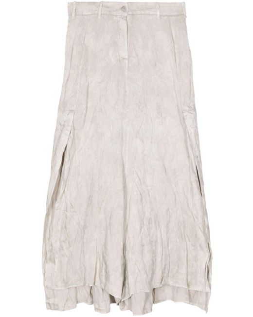 Masnada White Layered Pleated Midi Skirt