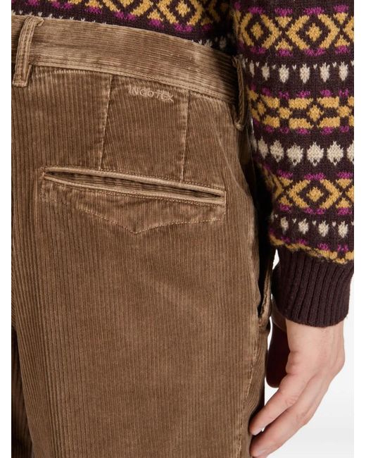 Slowear Brown Straight-Leg Corduroy Trousers for men