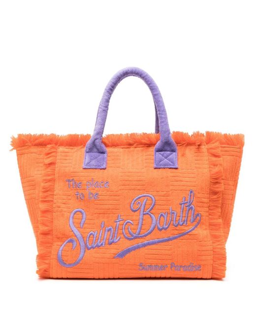 Mc2 Saint Barth Orange Vanity Terry-cloth Beach Bag