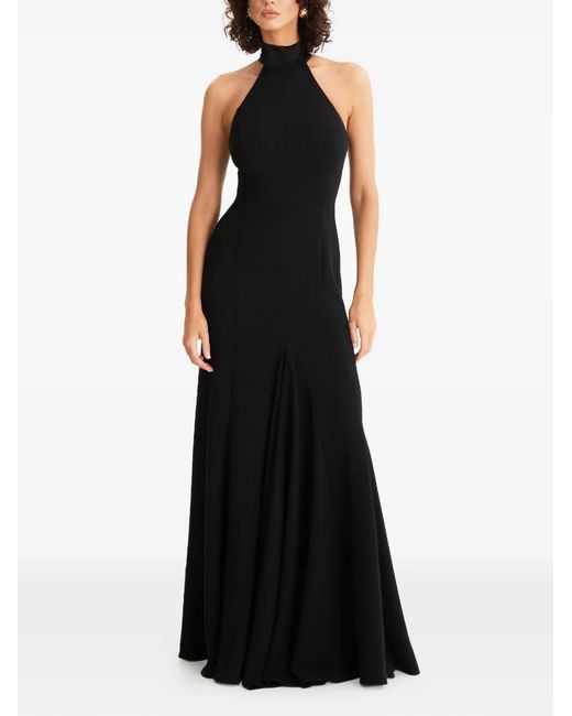 MOOS STUDIO Black Halterneck Tie-Detail Maxi Dress