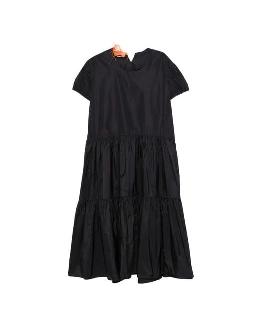 Susanne Bommer Black Ruffled Dress