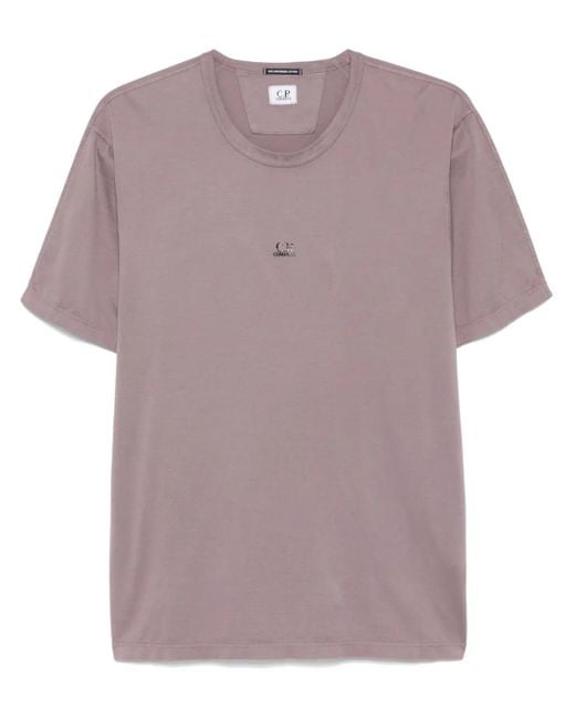 C P Company Purple Logo-Print T-Shirt for men