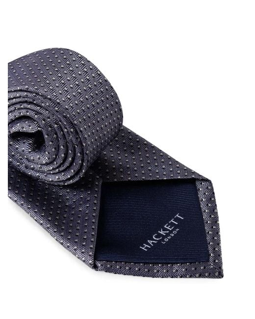 Hackett Blue Dot-Pattern Silk Tie for men