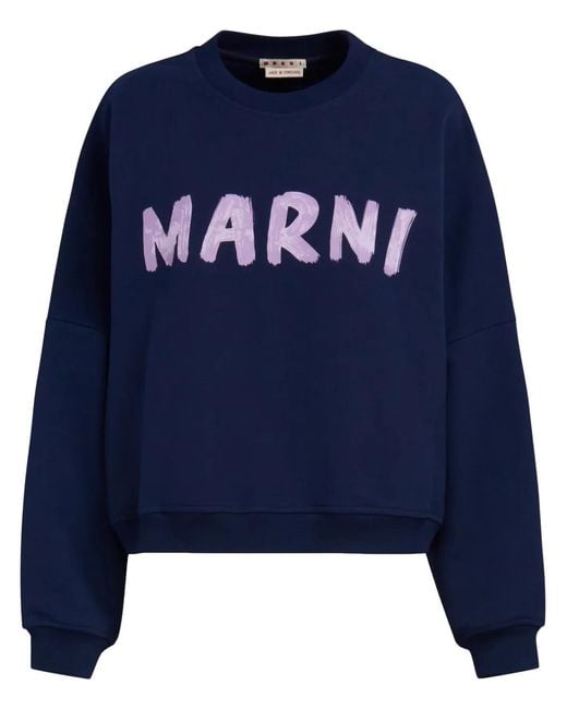 Marni Blue Sweatshirt With Print