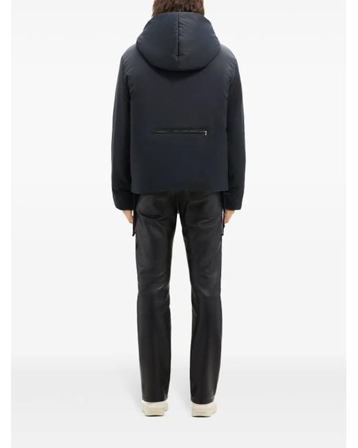 Courreges Black Logo-Appliqué Hooded Puffer Jacket