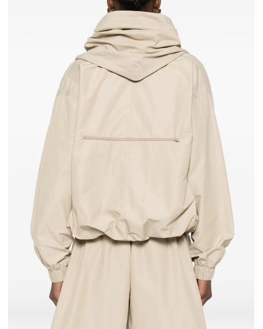 Brandon Maxwell Natural Draped Hood Leisure Jacket