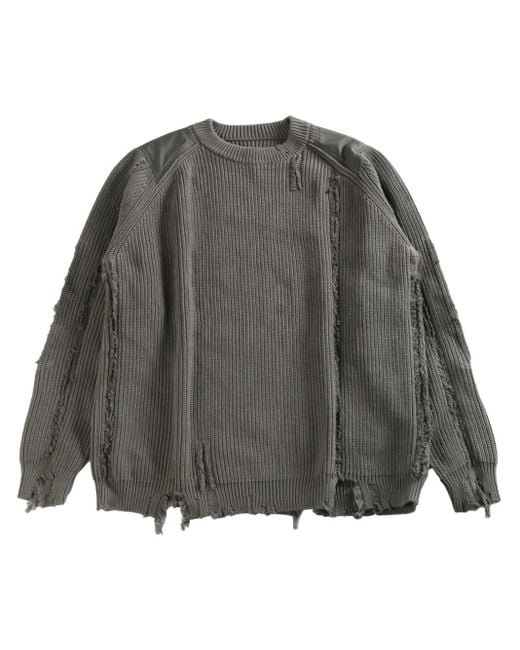 Y's Yohji Yamamoto Distressed Sweater Gray