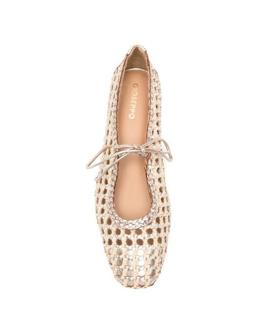 Gioseppo White Gewebte Ballerinas